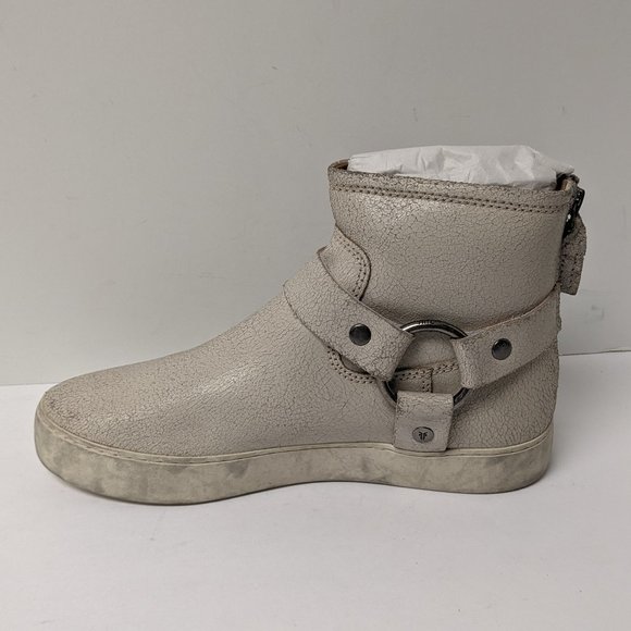 Frye Lena Harness Ankle Boots, Off White Leather, Women's 8.5 M - Picture 4 of 6